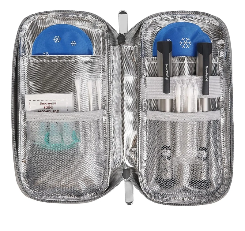 BOLSO PARA VIAJE ESTUCHE PORTA INSULINA COOLER PARA TRASLADO ONEDER MORADO - 5