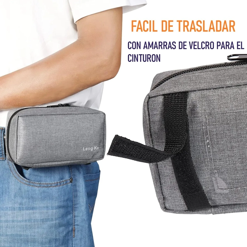 ENFRIADOR ESTUCHE VIAJE DIABE TICOS,BOLSA ENFRIADORA MEDICINA ONEDER GRIS - 2