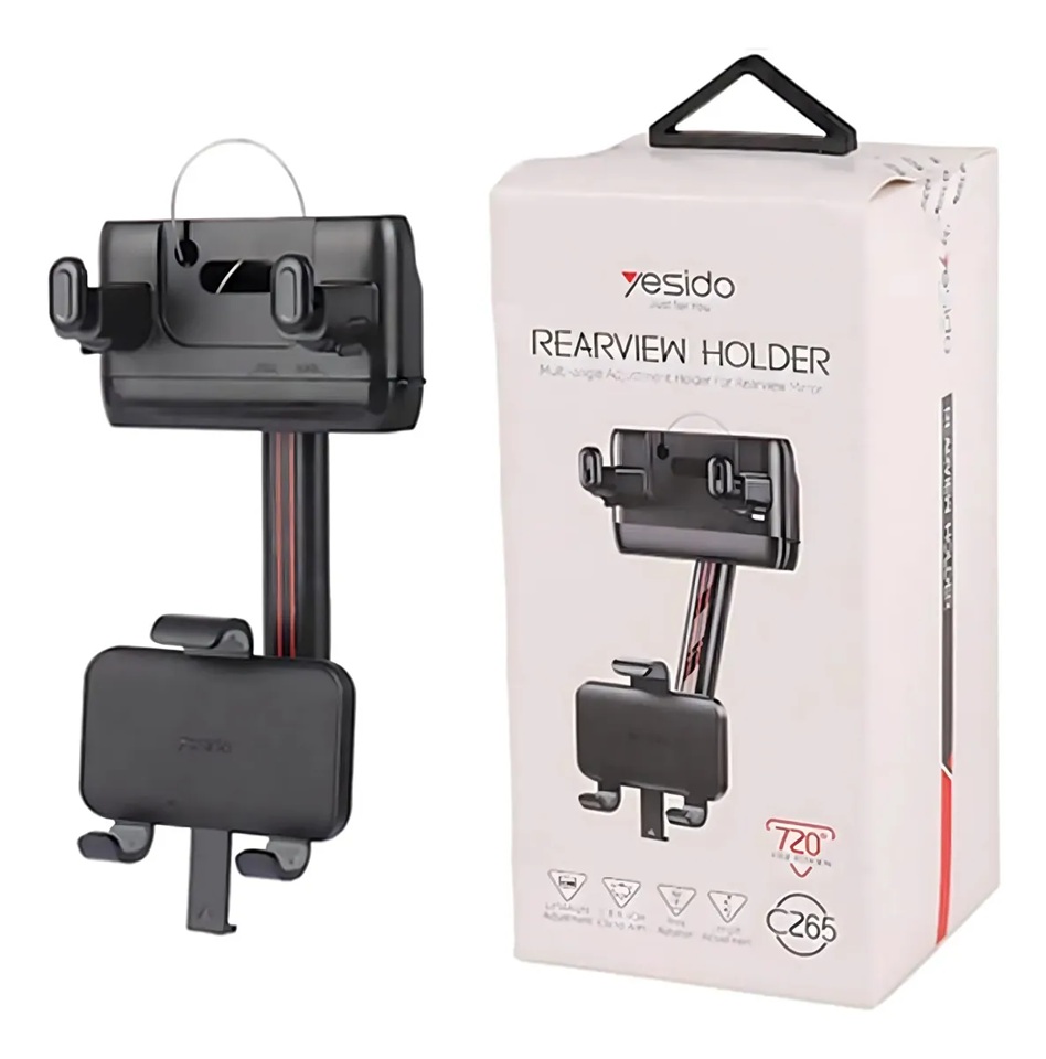 SOPORTE PARA TELE FONO EN ESPEJO RETROVISOR YESIDO C265 - 8