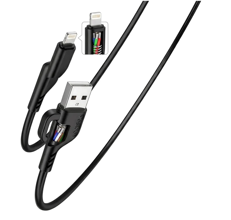 CABLE DE DATOS USB 2.4A COMPATIBLE CON IPHONE LARGO 1.2 MT - 8