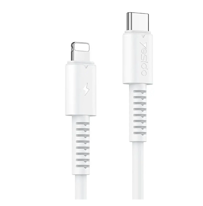 CABLE PD FAST CHARGE TIPO C A IP DEVICES YESIDO CA153 COLOR BLANCO - 1