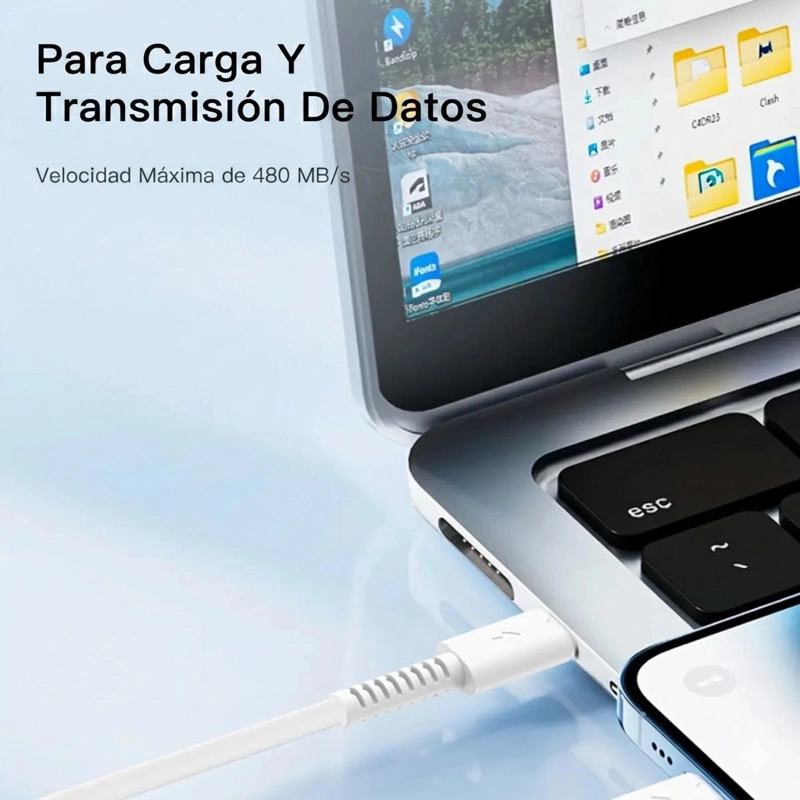CABLE PD FAST CHARGE TIPO C A IP DEVICES YESIDO CA153 COLOR BLANCO - 3