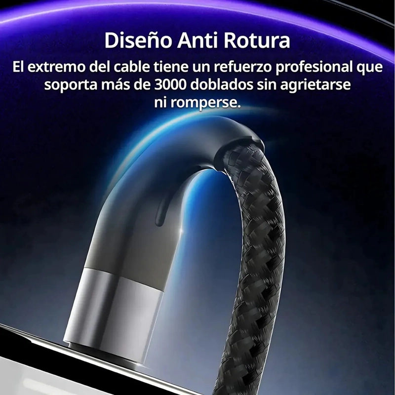 CABLE USB TIPO C A USB C LARGO 1 METRO 60W PARA IPHONE SAMSUNG YESIDO CA156 NEGRO - 6