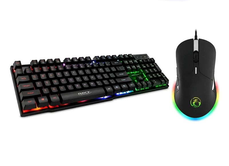 KIT GAMER PREMIUM IMICE TECLADO AK-600 + MOUSE X6 6400 DPI TECLADO NEGRO - 1