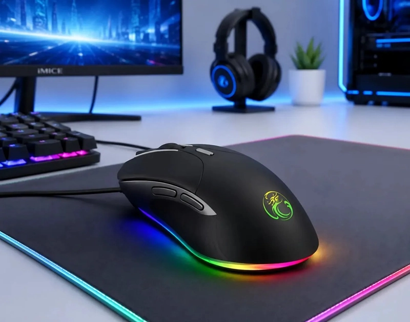 KIT GAMER PREMIUM IMICE TECLADO AK-600 + MOUSE X6 6400 DPI TECLADO NEGRO - 5
