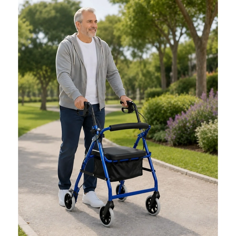 ANDADOR ORTOPEDIA BURRITO CON ASIENTO Y BOLSO 4 RUEDAS 3004B-1 - 2