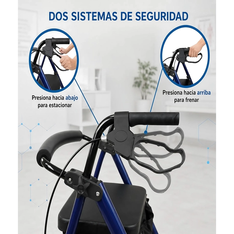 ANDADOR ORTOPEDIA BURRITO CON ASIENTO Y BOLSO 4 RUEDAS 3004B-1 - 6