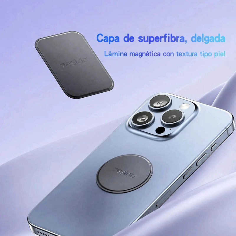 SOPORTE CELULAR REPUESTO PLACA METALICA PARA SOPORTE MAGNETICO DE AUTO NEGRO - 2