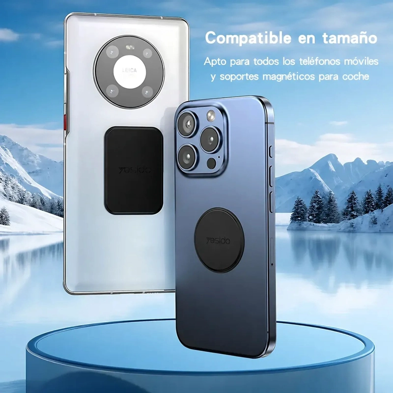 SOPORTE CELULAR REPUESTO PLACA METALICA PARA SOPORTE MAGNETICO DE AUTO NEGRO - 3