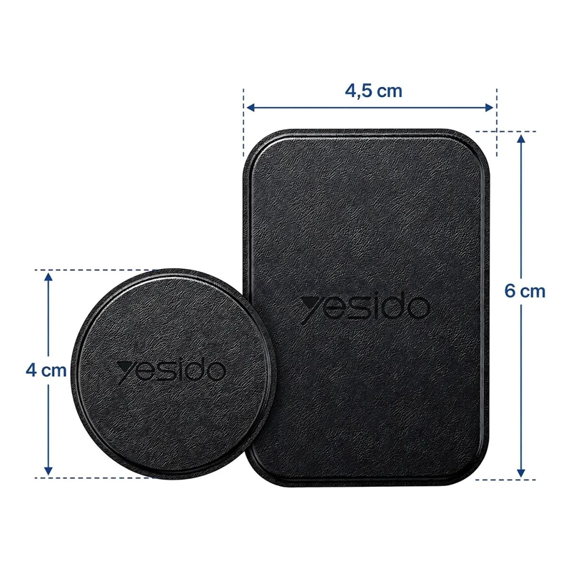SOPORTE CELULAR REPUESTO PLACA METALICA PARA SOPORTE MAGNETICO DE AUTO NEGRO - 4