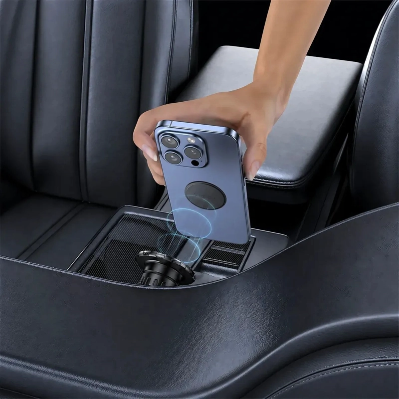 SOPORTE CELULAR REPUESTO PLACA METALICA PARA SOPORTE MAGNETICO DE AUTO NEGRO - 6