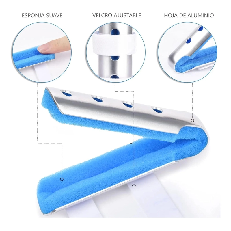 FERULA INMOVILIZADOR DE DEDO TIPO C CON VELCRO TALLA M - 4