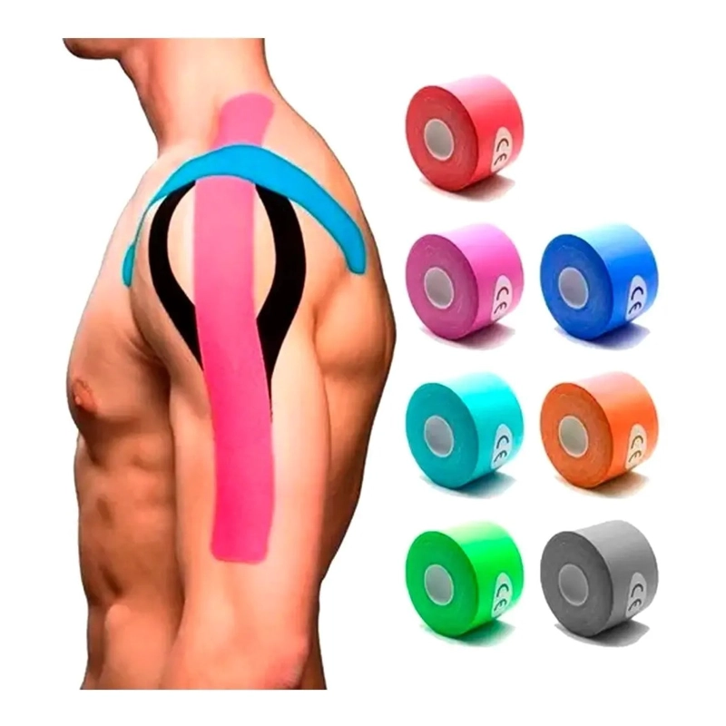 VENDA KINESIOLOGICA DE 5 CM X 5 MTS CINTA TAPE NEUROMUSCULAR ROJO - 5