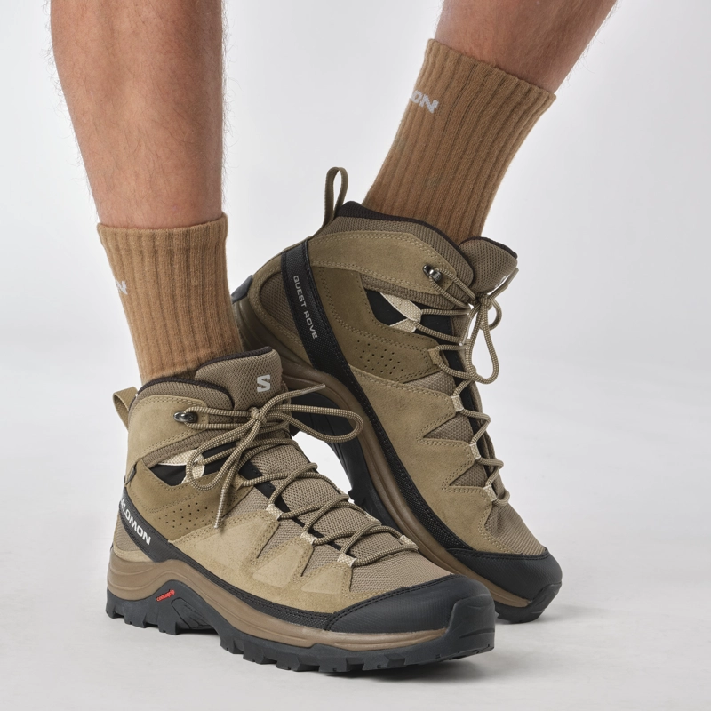ZAPATILLA TREKKING SALOMON HOMBRE QUEST ROVE GTX BEIGE - 9
