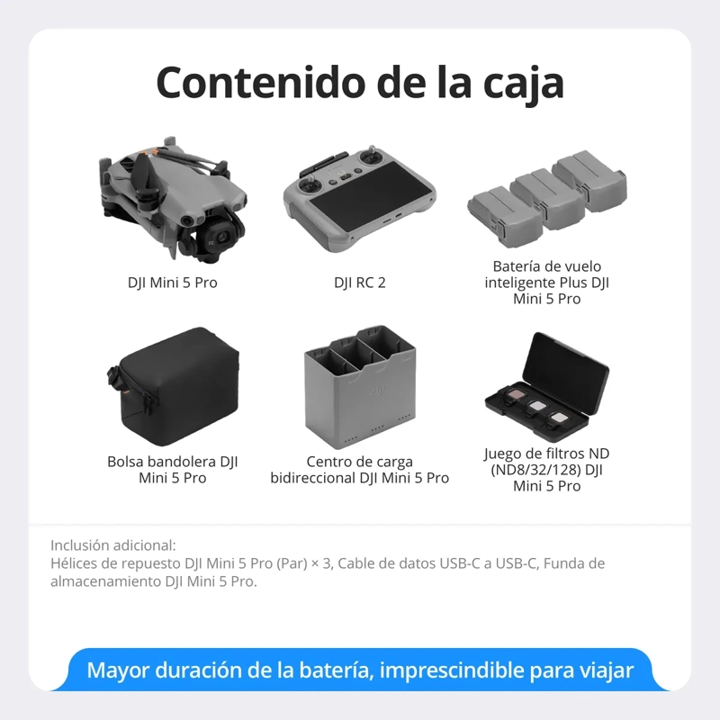 DRON CON CAMARA DJI MINI 5 PRO FLY MORE COMBO PLUS (DJI RC2) - 8