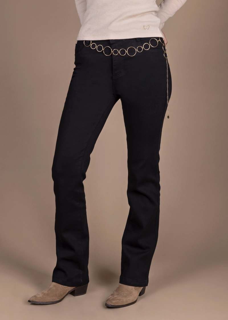 JEANS STRAIGHT FIT MUJER EFESIS NEGRO EMI RECTO - 1
