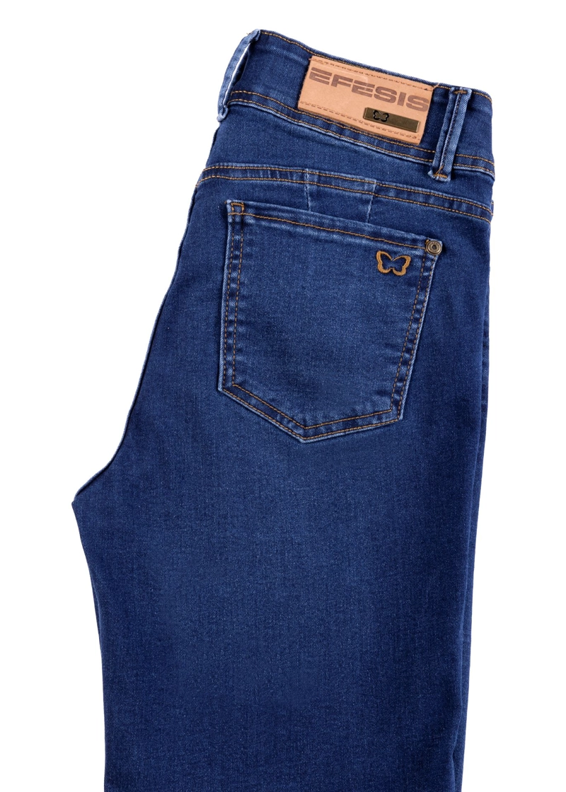 JEANS ALGODÓN RECTO MUJER EFESIS AZUL ISI STRAIGHT - 5