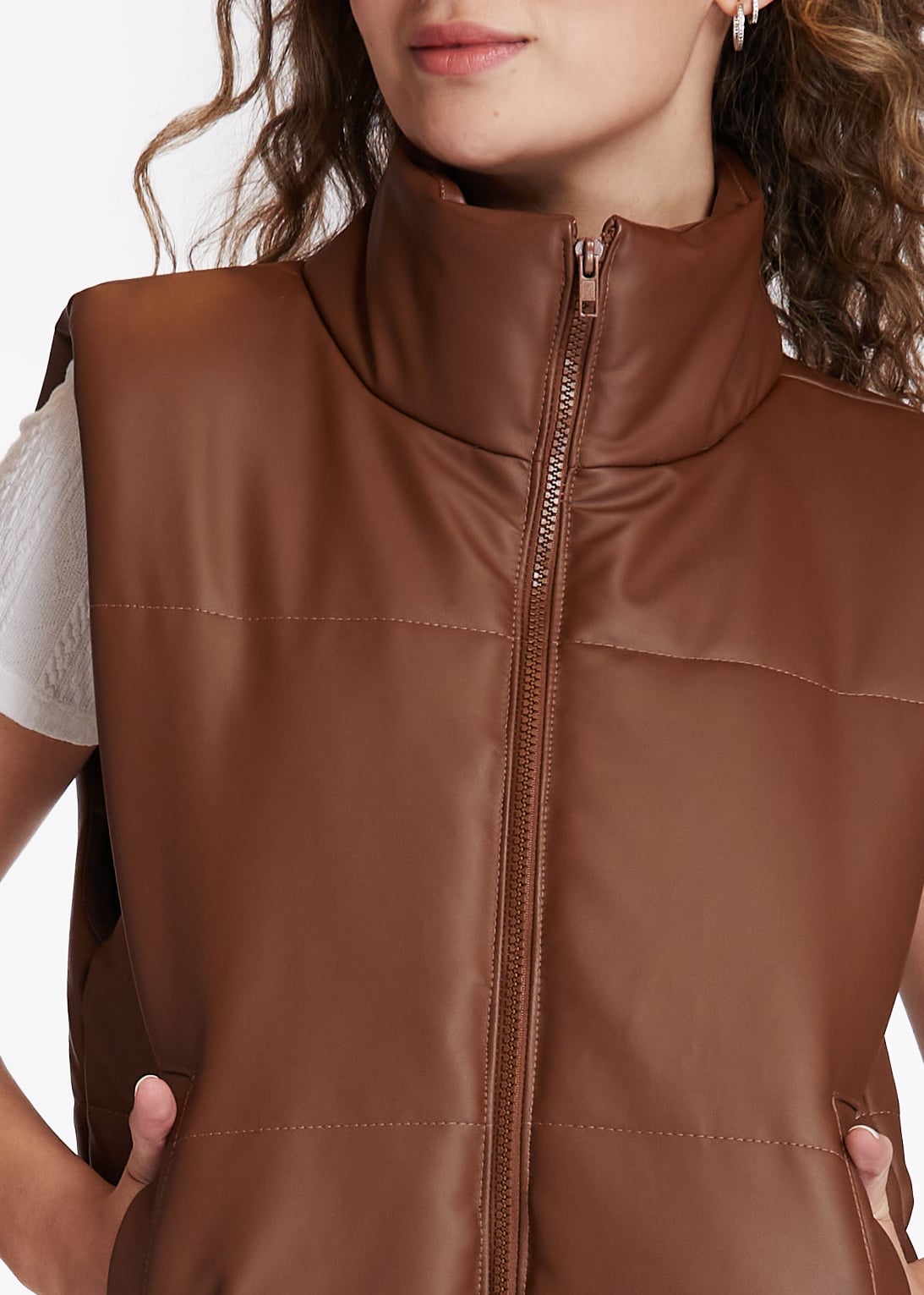 CHAQUETA BLAIR PUFFER CROP PU CAFÉ EFESIS | EFESIS - 2