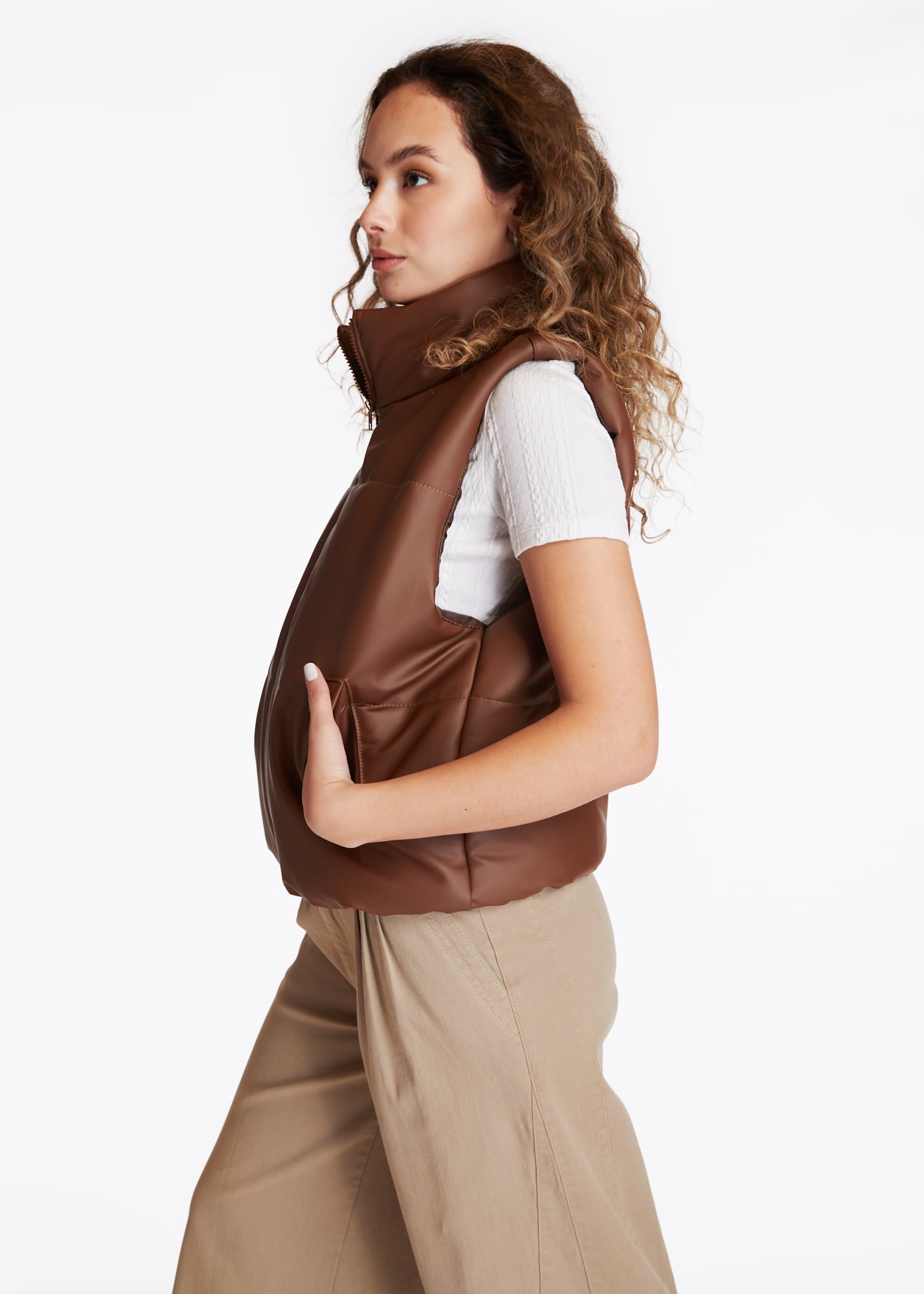 CHAQUETA BLAIR PUFFER CROP PU CAFÉ EFESIS | EFESIS - 3