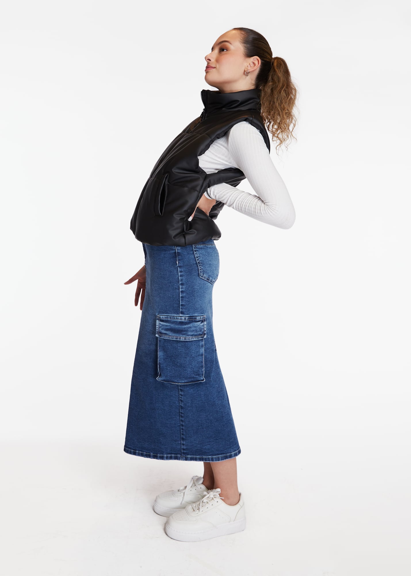 CHAQUETA BLAIR PUFFER CROP PU NEGRA EFESIS | EFESIS - 3