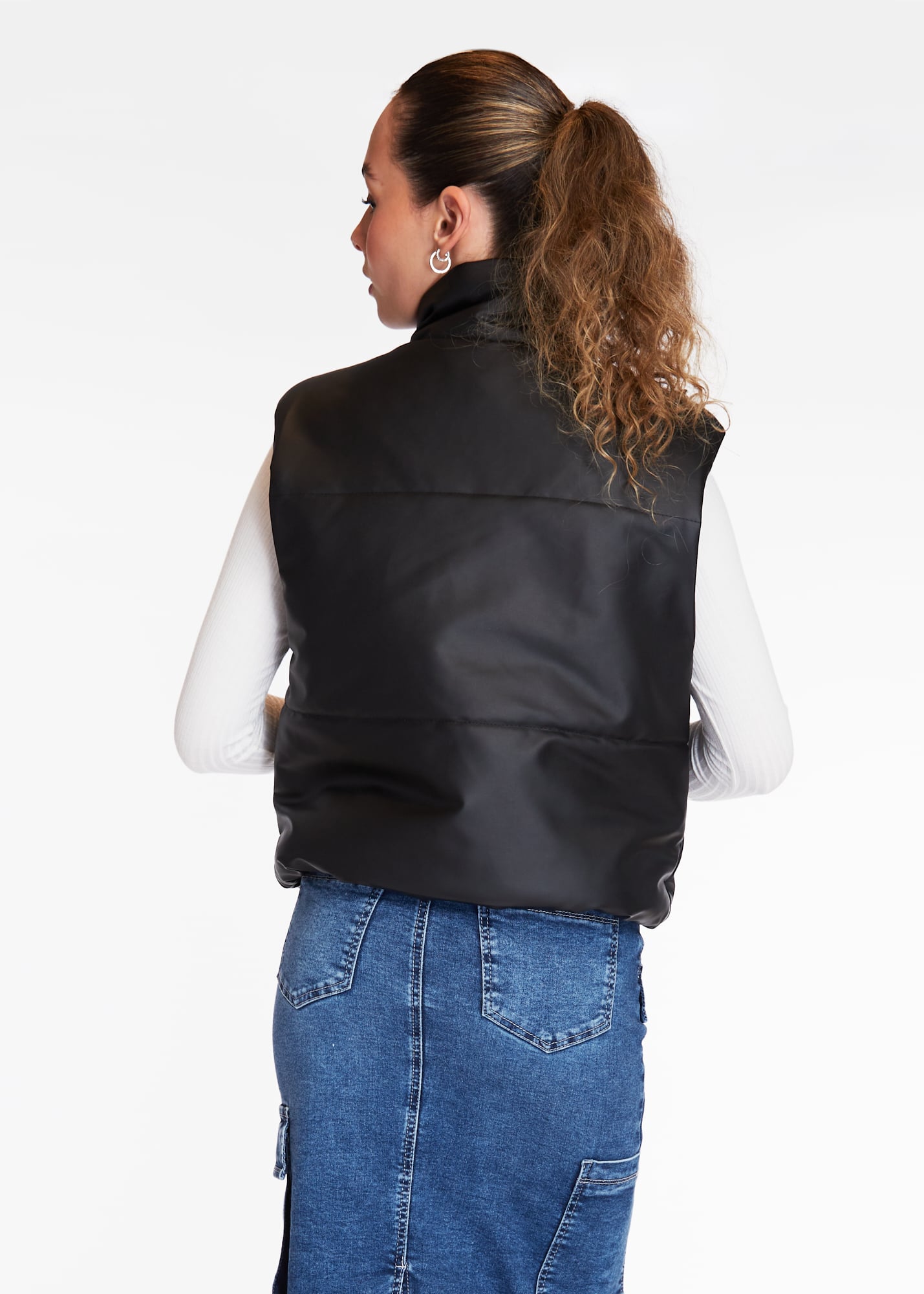 CHAQUETA BLAIR PUFFER CROP PU NEGRA EFESIS | EFESIS - 4