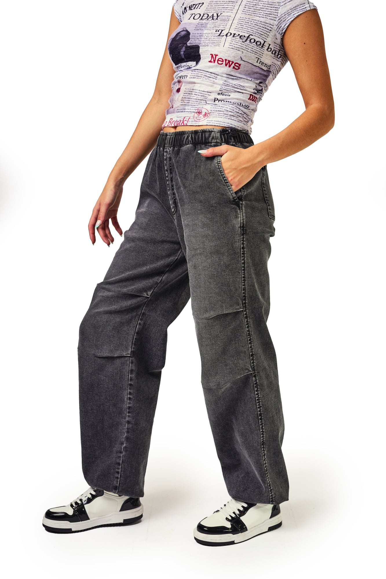 JEANS JACINTA PARACHUTE PRETINA ELASTICADA NEGRO EFESIS | EFESIS - 2