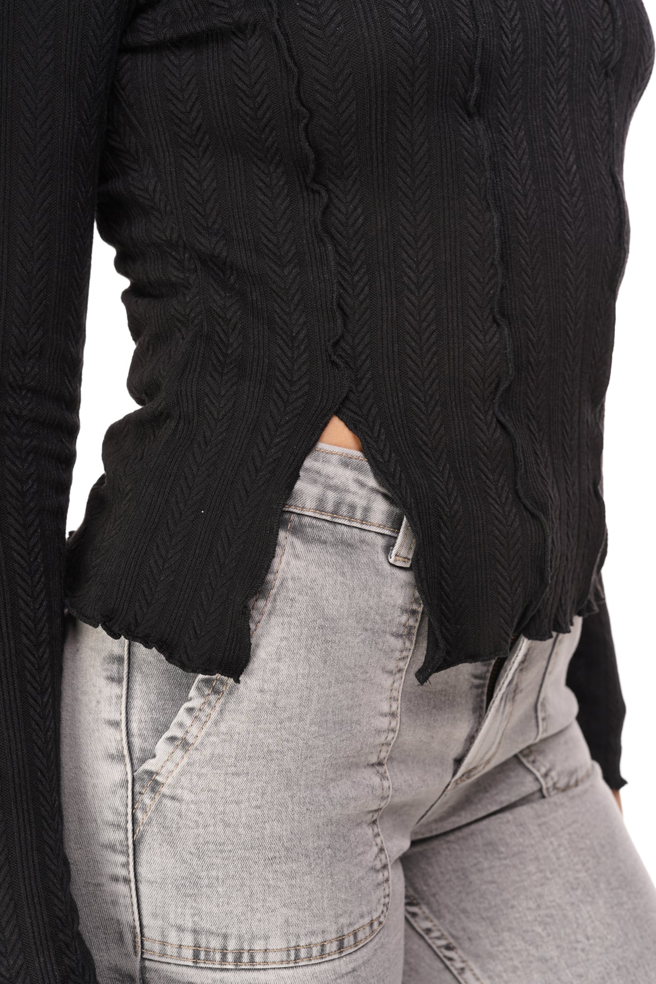 POLERA MILI REGULAR CORTES C/ RULET Y CUELLO ALTO | EFESIS - 2