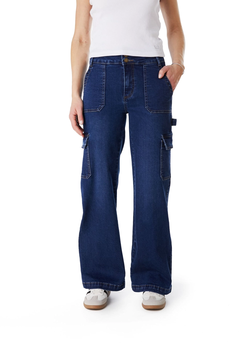 JEANS NAOS PALAZZO CARGO AZUL MEDIO | EFESIS - 1
