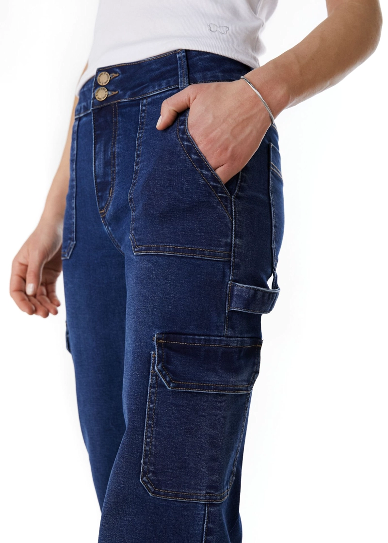 JEANS NAOS PALAZZO CARGO AZUL MEDIO | EFESIS - 3