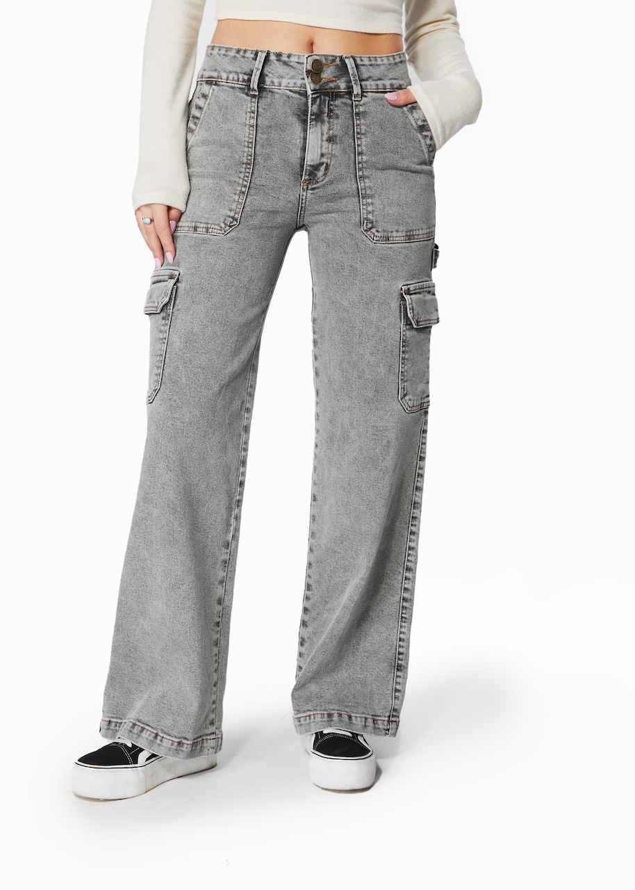 JEANS ALGODÓN MUJER EFESIS GREY NAOS PALAZZO CARGO - 2