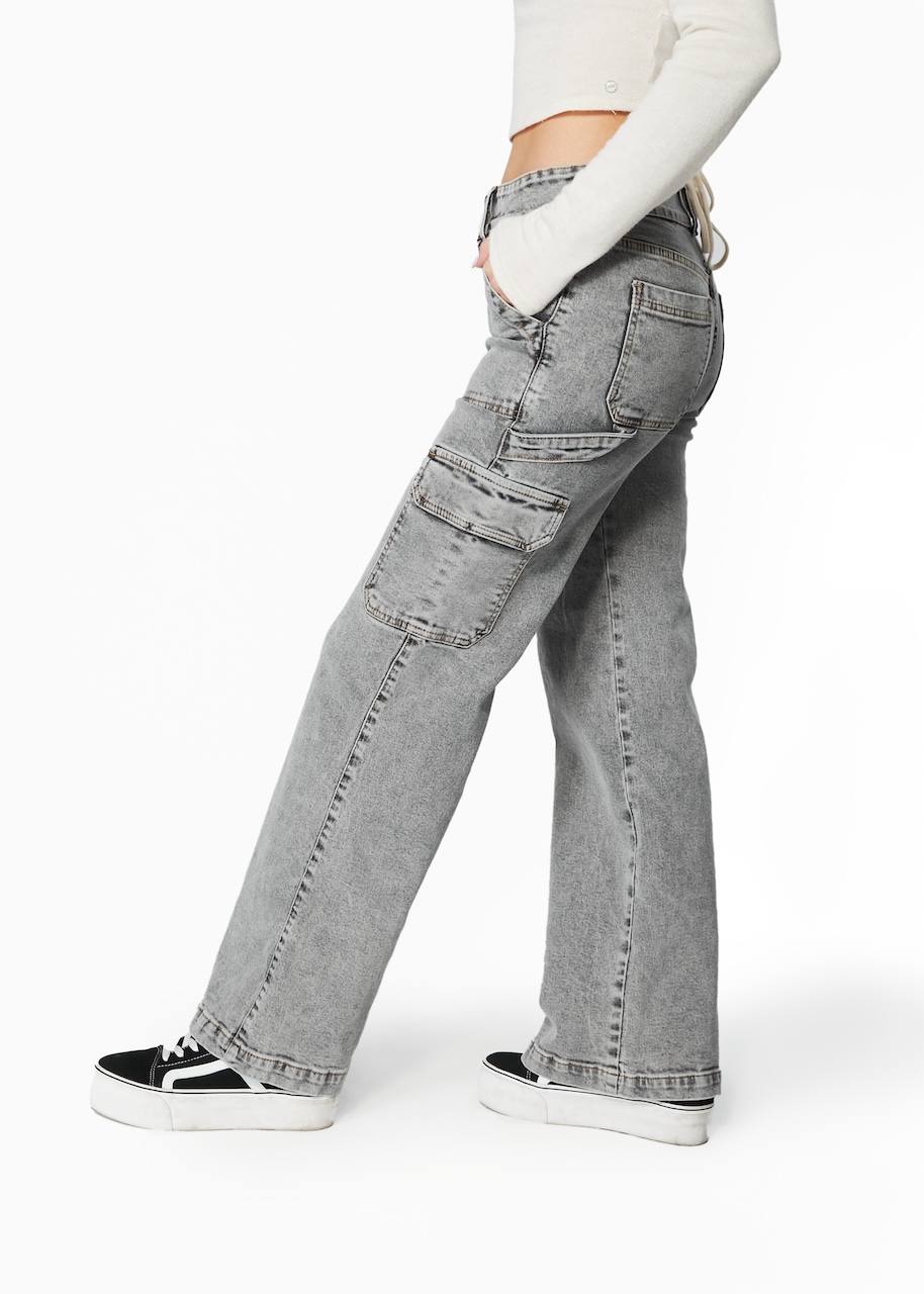 JEANS ALGODÓN MUJER EFESIS GREY NAOS PALAZZO CARGO - 3