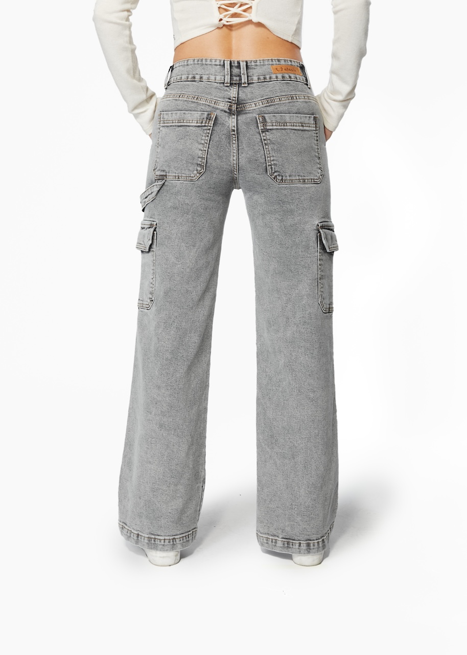 JEANS ALGODÓN MUJER EFESIS GREY NAOS PALAZZO CARGO - 4