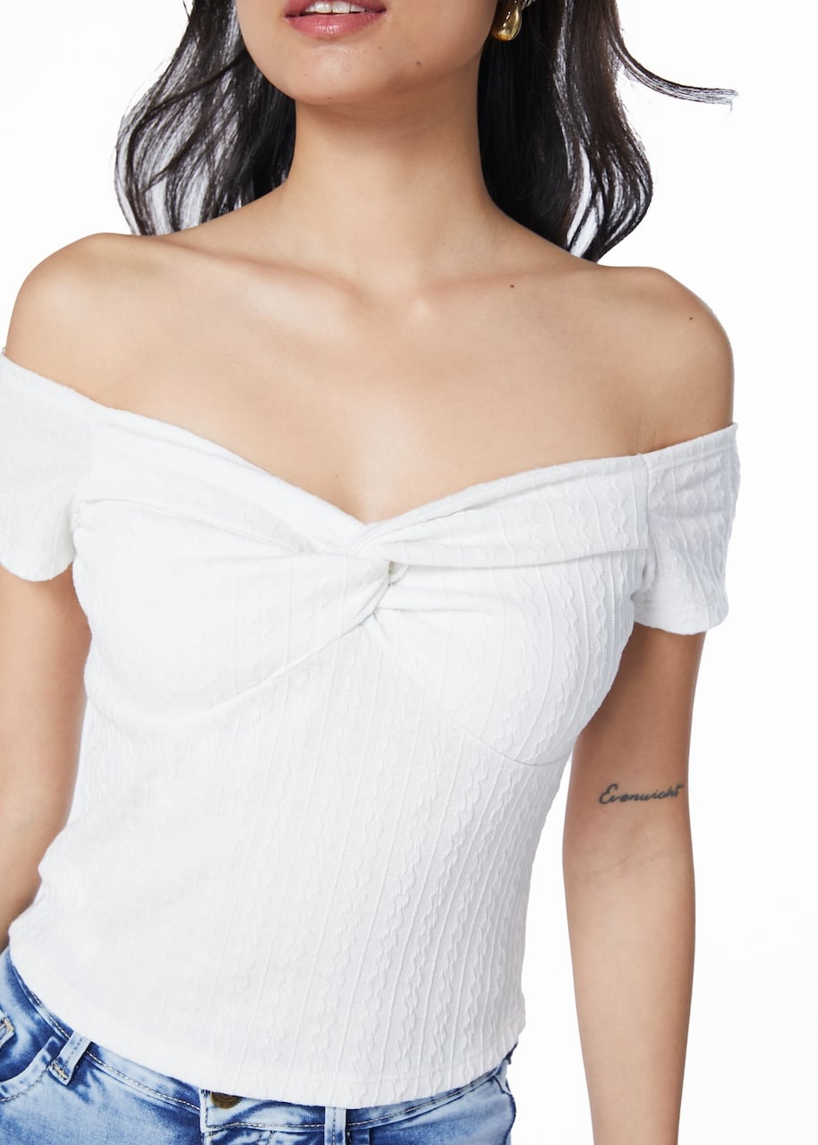 POLERA MICHI REGULAR ESCOTE BARDOT TORZON EN BUSTO - 2