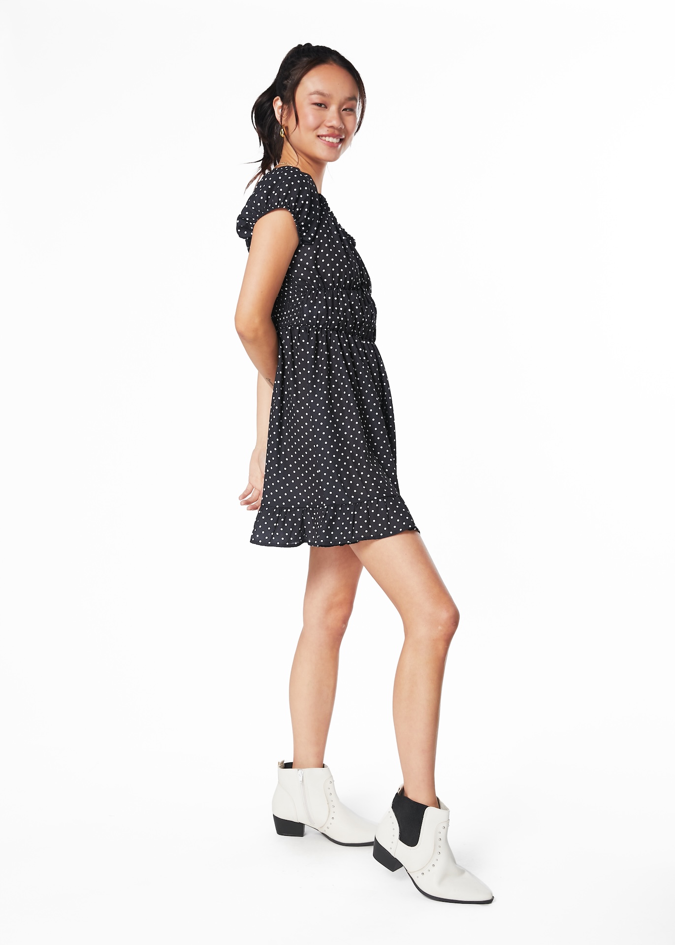 VESTIDO ROCHE BARDOT ESPALDA ELASTICADA - 3