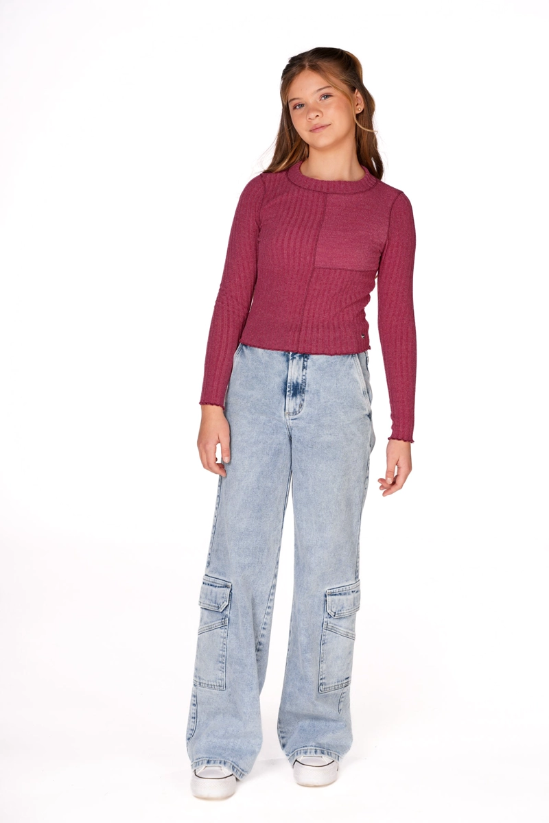 SWEATER NIÑA CACAO GUINDA BRUCE CORTES BITELA - 1
