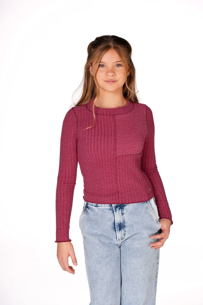 SWEATER NIÑA CACAO GUINDA BRUCE CORTES BITELA - 2