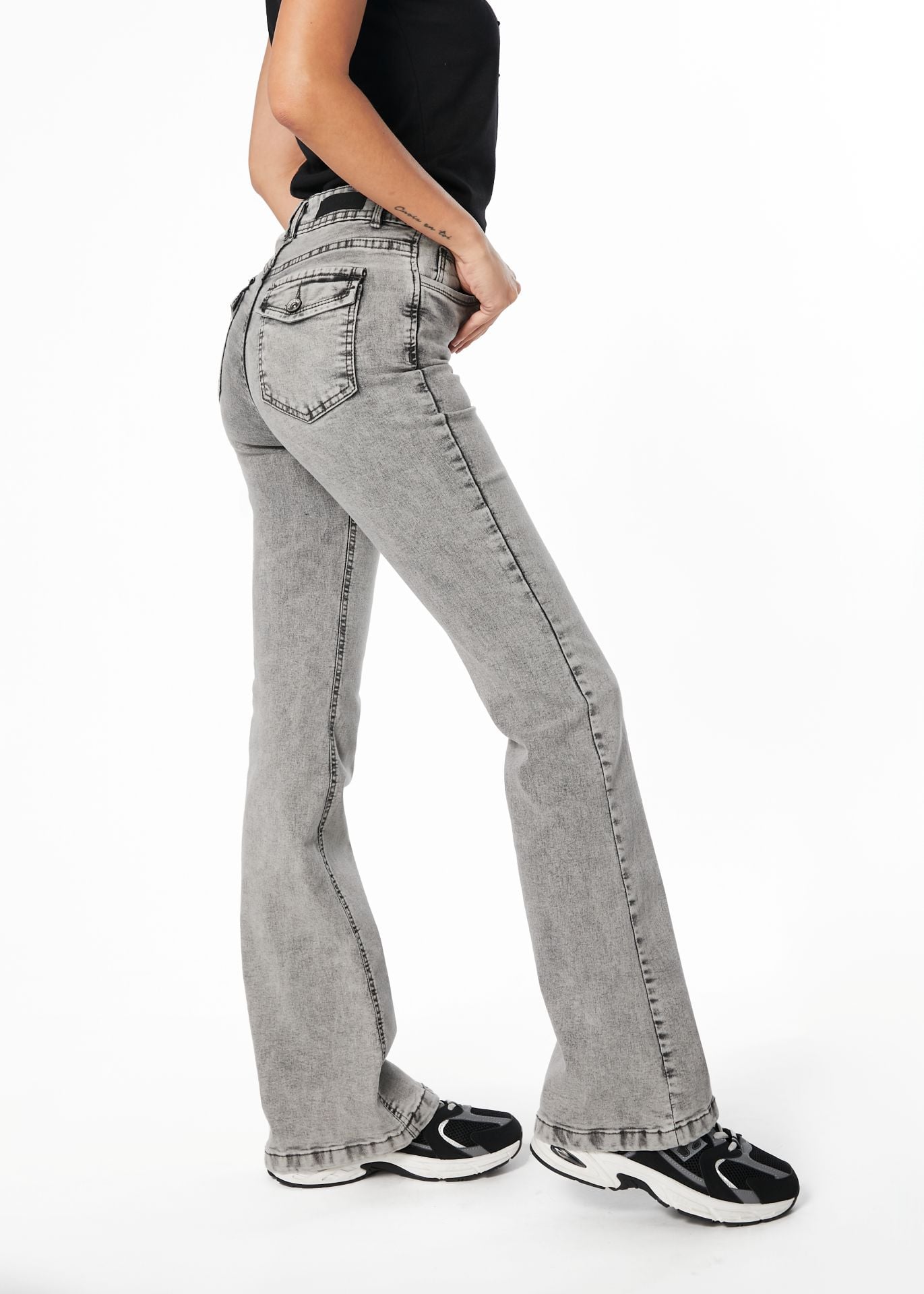 JEANS FEEL FLARE BOLSILLO C/ TAPETAS GRIS EFESIS - 3