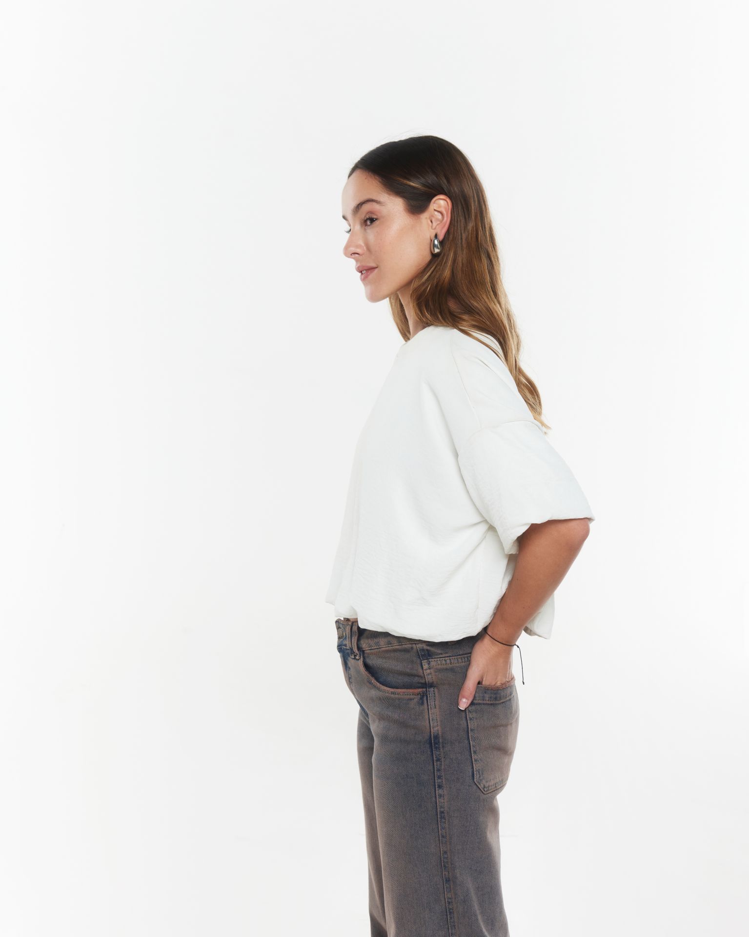 POLERA EBBE OVERSIZE GLOBO CRUDO EFESIS - 3