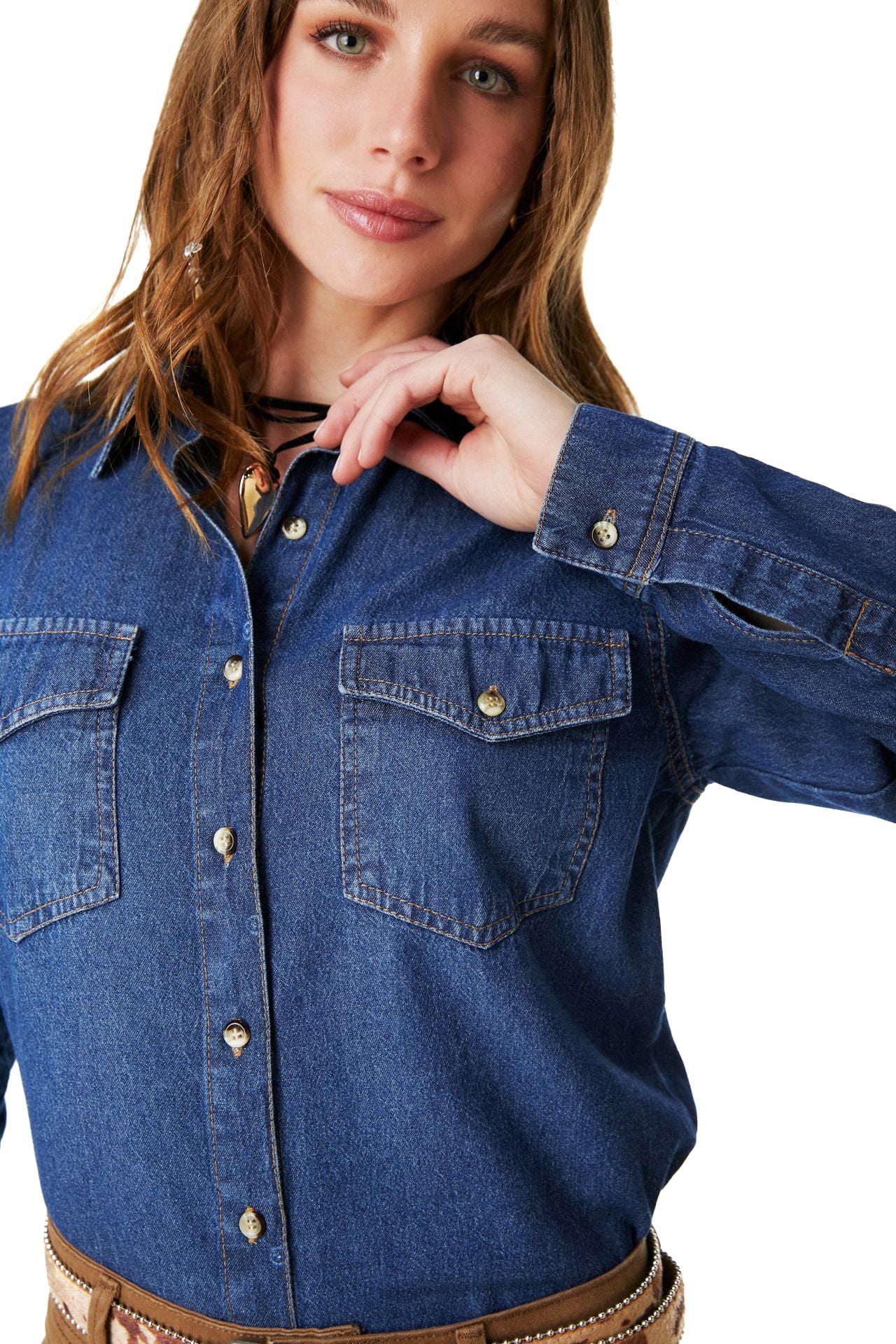 BLUSA BLUMI REGULAR DENIM AZUL EFESIS - 5