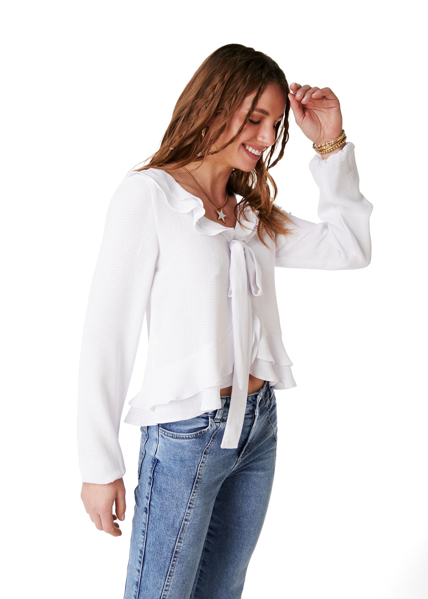 BLUSA SPEARS REGULAR TIPO BOLERO EN COLOR BLANCO EFESIS - 4