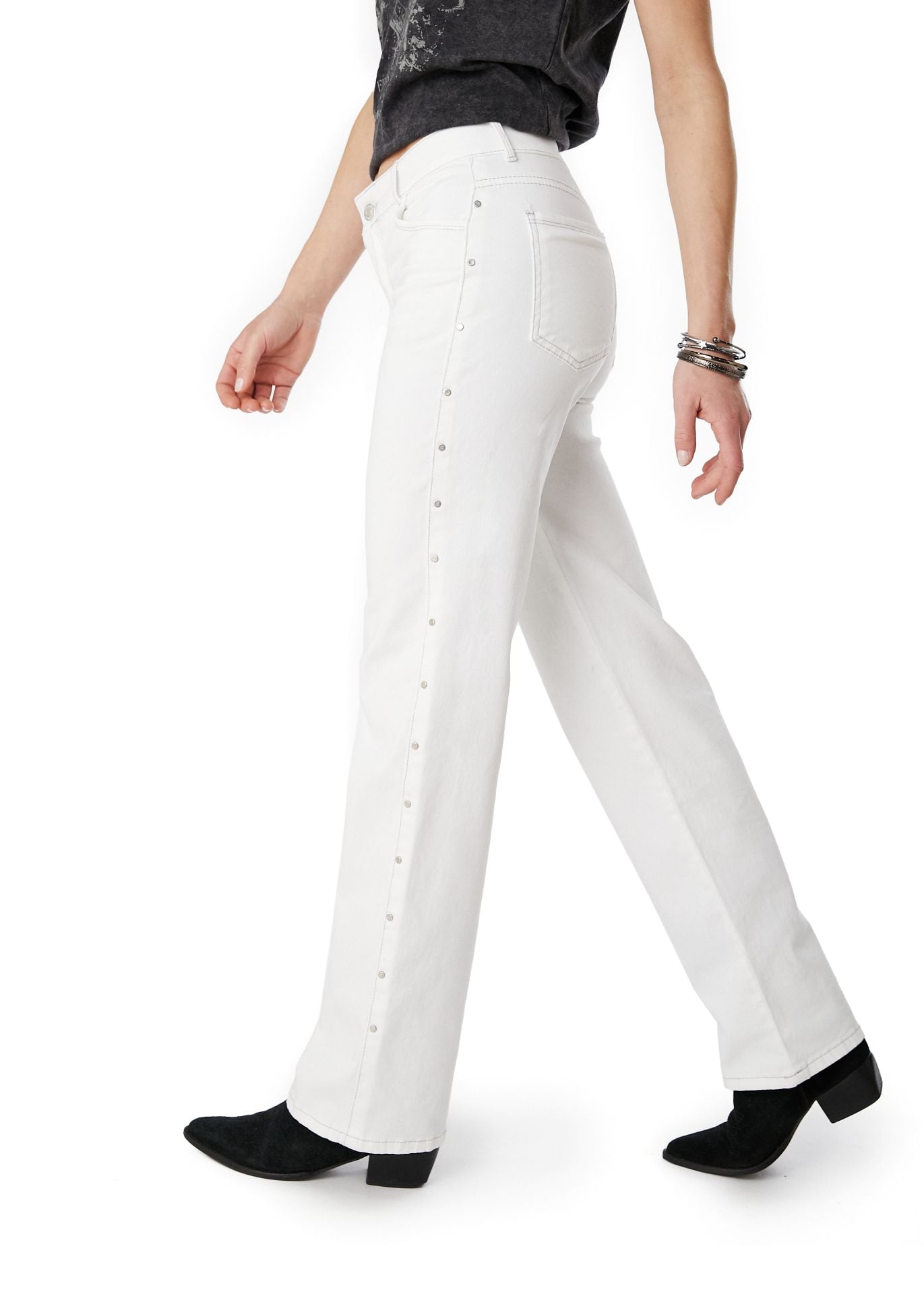 PANTALON RUBRUN RECTO TACHAS EN COSTADOS BLANCO EFESIS - 3