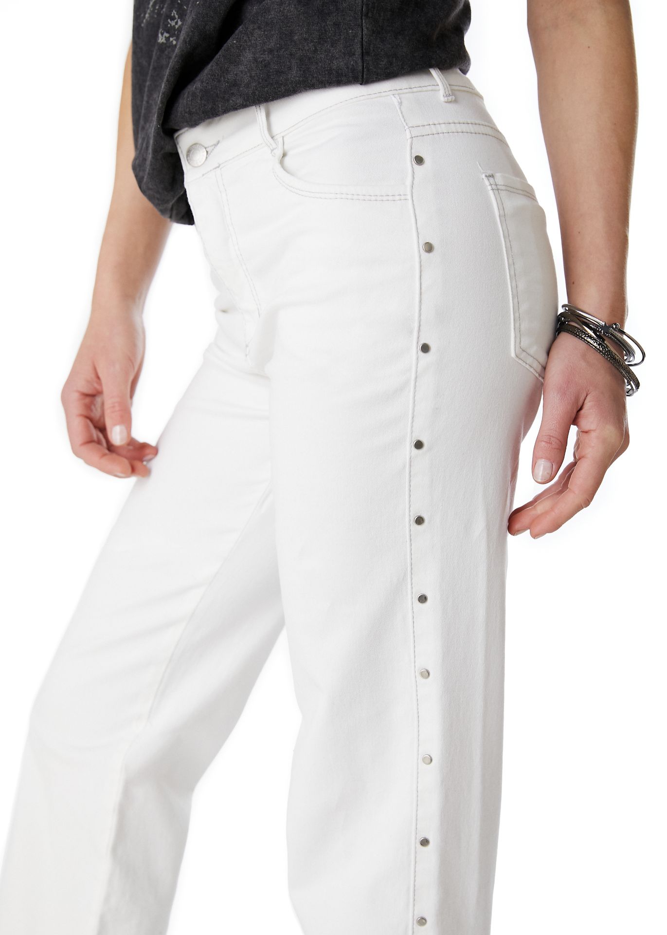 PANTALON RUBRUN RECTO TACHAS EN COSTADOS BLANCO EFESIS - 6