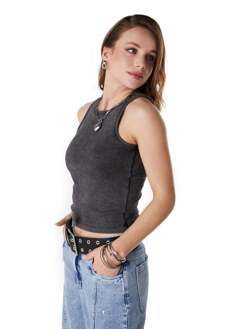POLERA LAM TANK FIT GRAVILLADA GRAFITO EFESIS - 3