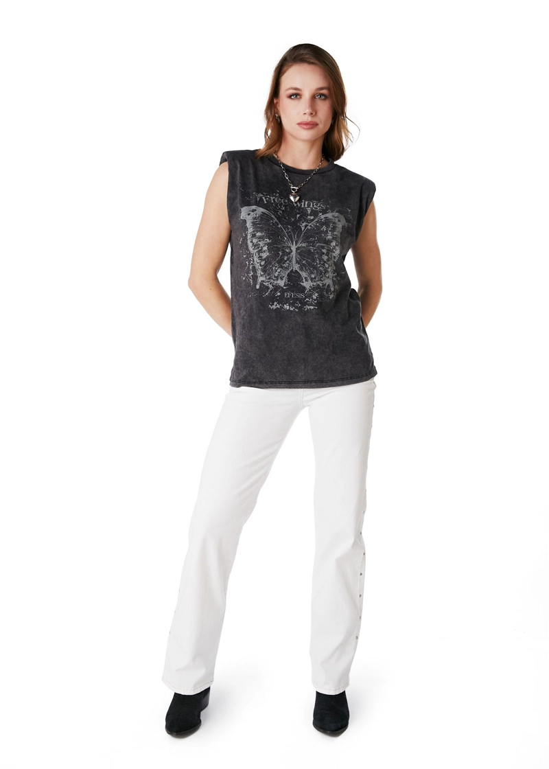 POLERA CONNOR OVERSIZE C/ HOMBRERAS GRAFITO EFESIS - 1