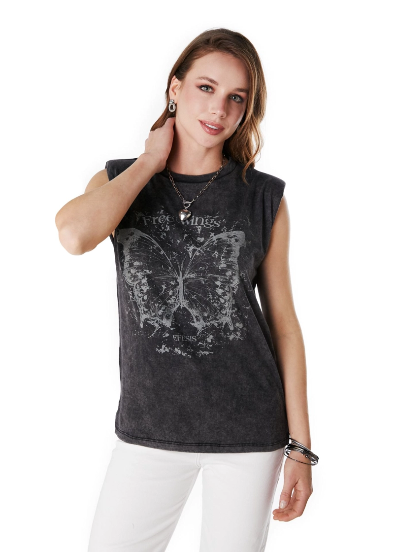 POLERA CONNOR OVERSIZE C/ HOMBRERAS GRAFITO EFESIS - 2