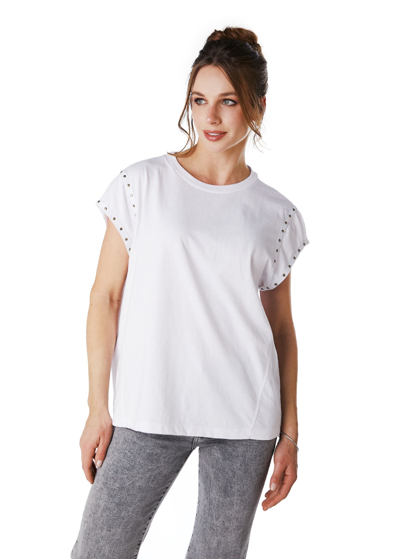 POLERA MERCIER OVERSIZE TACHAS Y ABERTURA ESPALDA BLANCO EFESIS - 2