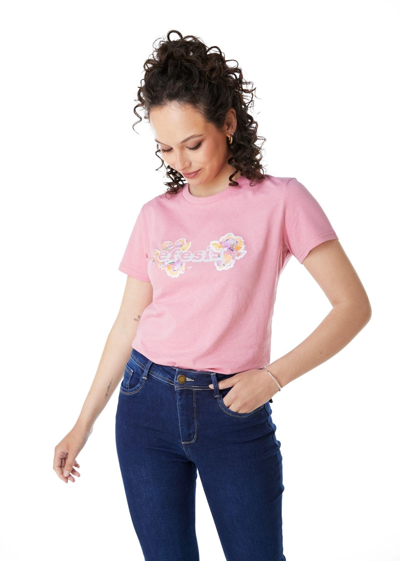 POLERA GIOVY REGULAR ESTAMPADO ROSA EFESIS - 3