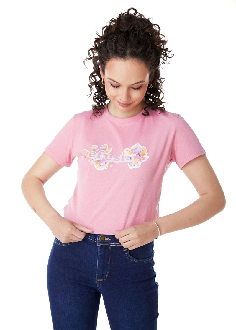 POLERA GIOVY REGULAR ESTAMPADO ROSA EFESIS - 4