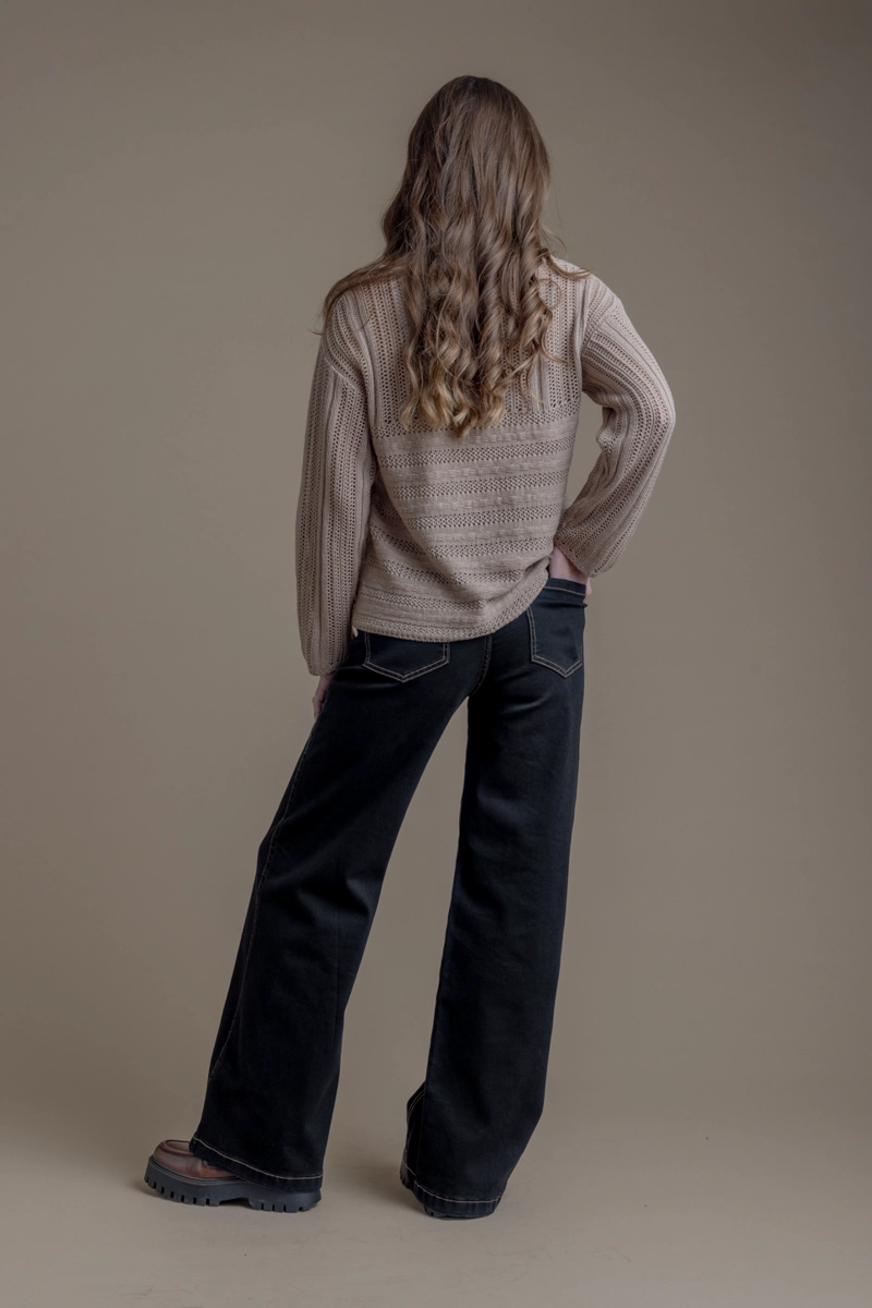 JEANS PIRAGI PALAZZO HILO CONTRATONO Y BOLSILLO INCRUSTADO NEGRO EFESIS - 3