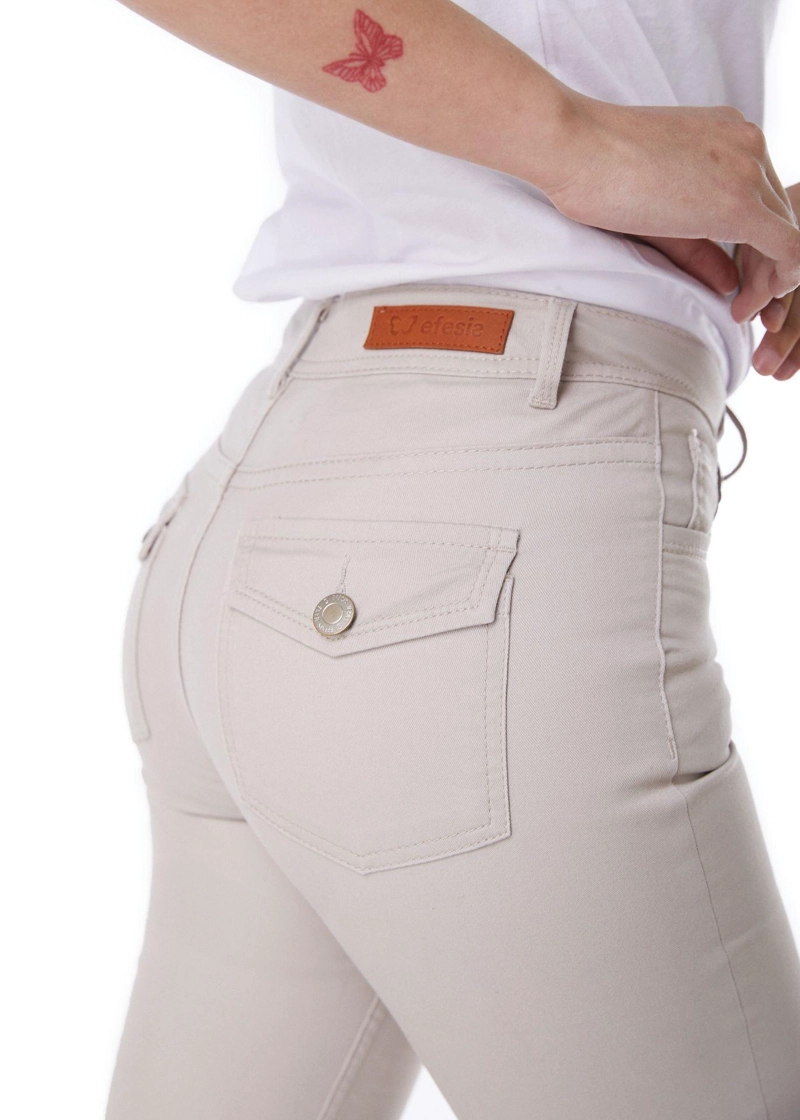 PANTALON FEEL FLARE BOLSILLO C/ TAPETAS BEIGE EFESIS - 5